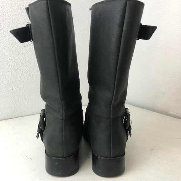 Cole Haan Nike Air Leora black leather moto boot size 6.5 - Picture 8 of 12